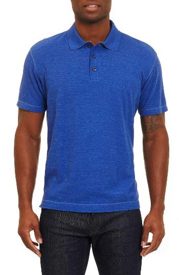 Men's Robert Graham Messenger Pique Polo, Size - Blue