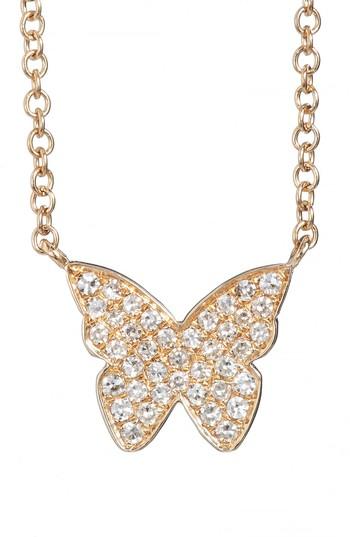 Women's Ef Collection Diamond Butterfly Pendant Necklace