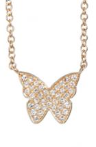 Women's Ef Collection Diamond Butterfly Pendant Necklace
