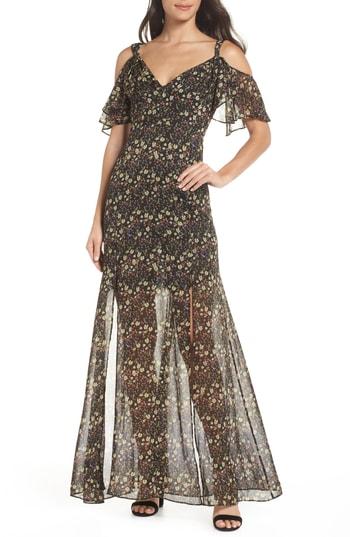 Women's French Connection Hallie Cold Shoulder Maxi Dress