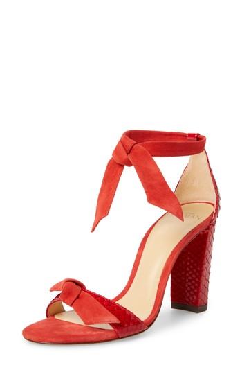 Women's Alexandre Birman Clarita Genuine Python Ankle Tie Sandal M - Red
