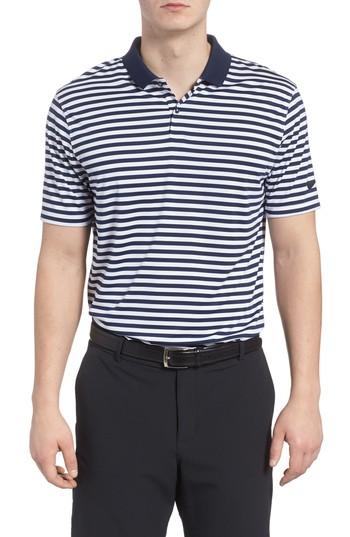 Men's Nike Dry Victory Stripe Golf Polo, Size - Blue