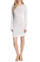 Women's Michael Michael Kors Crochet Body-con Cotton Sweater Dress - White