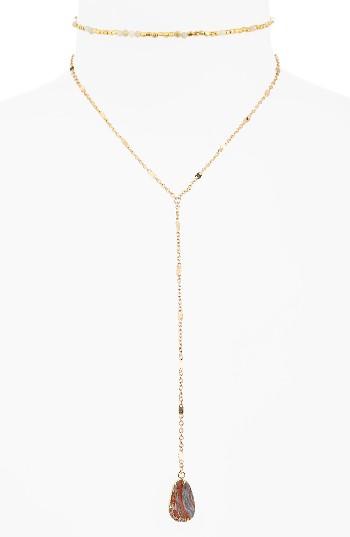 Women's Panacea Sunstone Layered Y-necklace