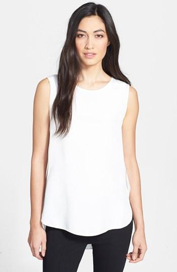 Nordstrom Collection 'serene' Sleeveless Silk Top Cream