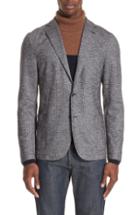 Men's Eleventy Trim Fit Houndstooth Wool & Cotton Sport Coat Us / 54 Eu R - Grey