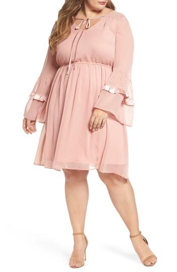 Women's Lost Ink Satin Trim Crinkle Dress