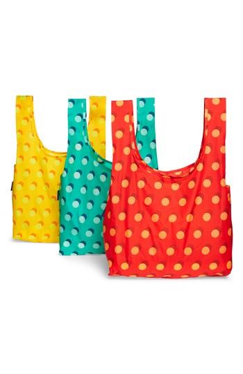 Baggu Disco Dot Set Of 3 Nylon Totes - Red