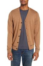 Men's Nordstrom Men's Shop Regular Fit Tipped Cardigan - Brown