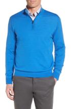 Men's Paul & Shark Quarter Zip Wool Pullover - Blue