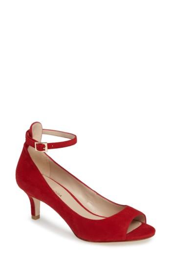 Women's Pelle Moda Bey Open Toe Pump M - Red