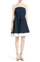 Women's Milly Ariel Poplin Strapless Fit & Flare Dress