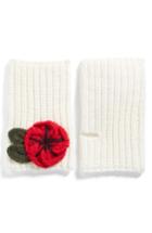 Women's Kate Spade New York Crocheted Poppy Arm Warmers, Size - White
