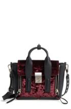 3.1 Phillip Lim Mini Pashli Velvet & Leather Satchel - Burgundy