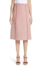 Women's Gucci Gg Print Canvas A-line Skirt Us / 40 It - Red