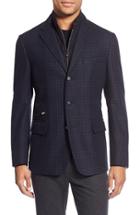 Men's Corneliani Classic Fit Plaid Wool & Cashmere Sport Coat With Removable Liner