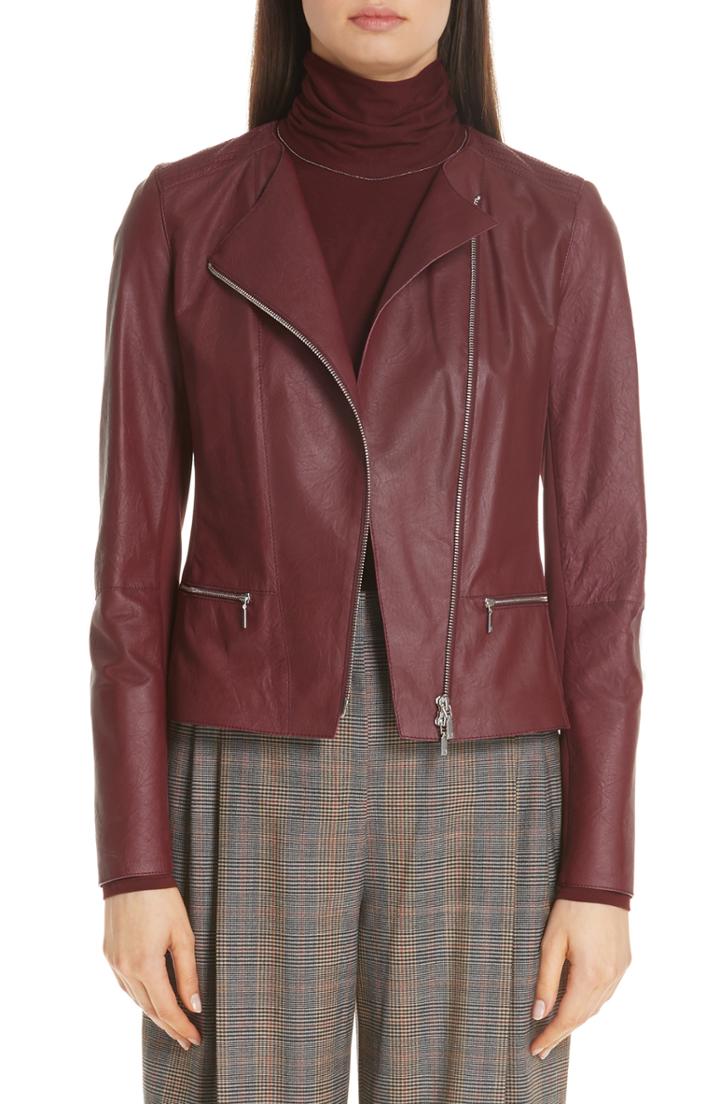 Women's Lafayette 148 New York Trista Lambskin Leather Jacket