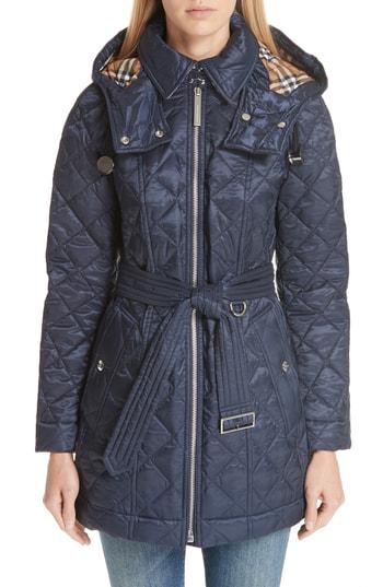 Women's Burberry Baughton 18 Quilted Coat - Blue