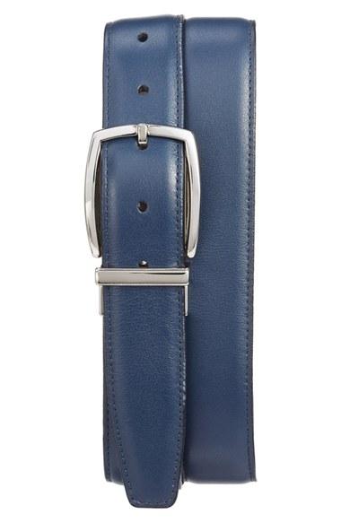 Men's Torino Belts Reversible Leather Belt - Navy/ Grey