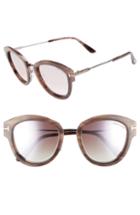 Women's Tom Ford Mia 55mm Cat Eye Sunglasses - Pink Melange Havana Acetate