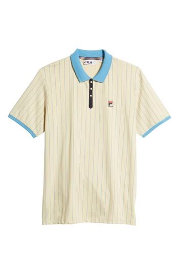 Men's Fila Snap Polo Shirt - Beige