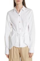 Women's Vince Tie Front Cotton Blouse - White