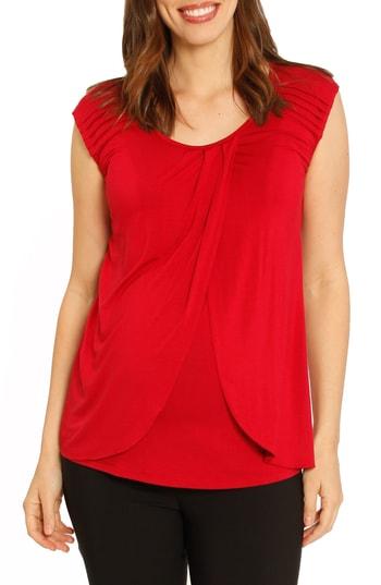 Women's Angel Maternity Nursing Top - Red