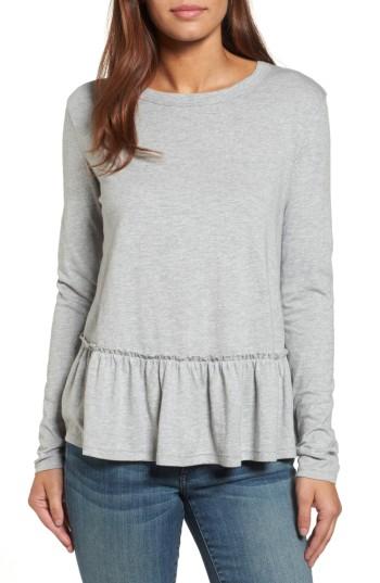 Women's Caslon Peplum Tee, Size - Grey