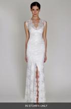 Women's Bliss Monique Lhuillier Chantilly Lace Open Back Wedding Dress