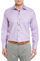 Men's David Donahue Fit Plaid Short, Size Large - Blue