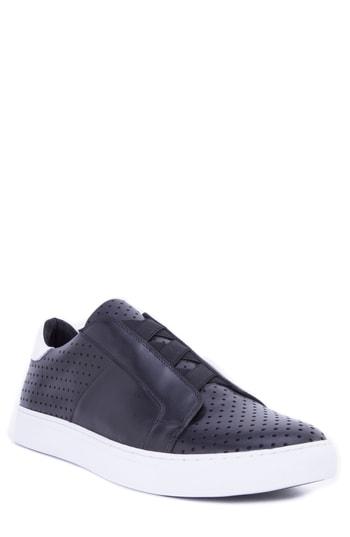 Men's Robert Graham Rowley Perforated Laceless Sneaker M - Black