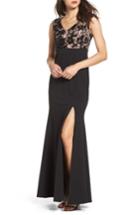 Women's Adrianna Papell Lace Bodice Mermaid Gown - Black