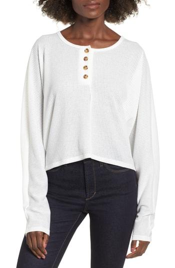 Women's Mimi Chica Dolman Henley - Ivory