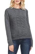 Women's Vince Camtuo Lace Through Detail Cotton Blend Sweater, Size - Grey