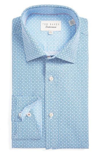 Men's Ted Baker London Tucker Trim Fit Dress Shirt .5 32/33 - Blue