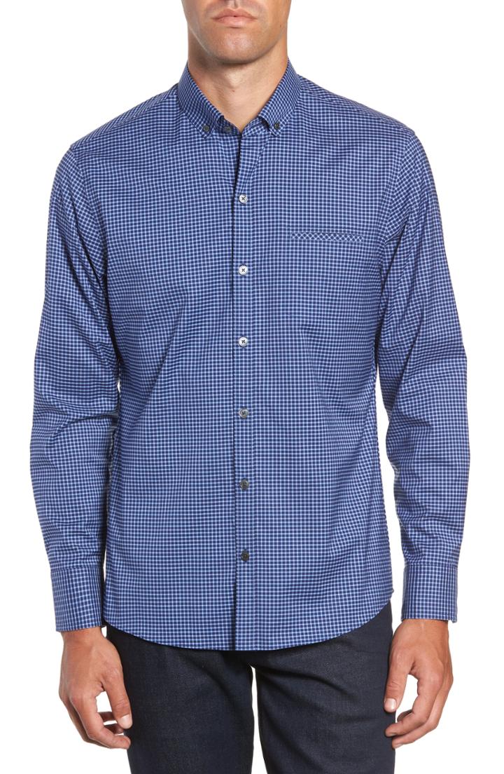 Men's Zachary Prell Matusiak Regular Fit Check Sport Shirt - Blue