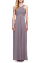 Women's #levkoff Crisscross Bodice Chiffon Gown (similar To 16w) - Purple