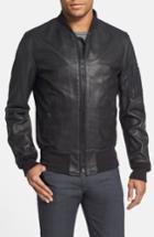 Men's Schott Nyc 'ma-1' Slim Fit Leather Jacket - Black