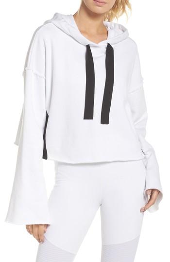 Women's Alala Stance Bell Sleeve Crop Hoodie - White