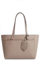 Tory Burch Small Robinson Leather Tote - Grey