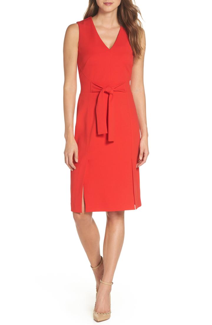 Women's Vince Camuto Scuba Crepe Sheath Dress (similar To 14w) - Red