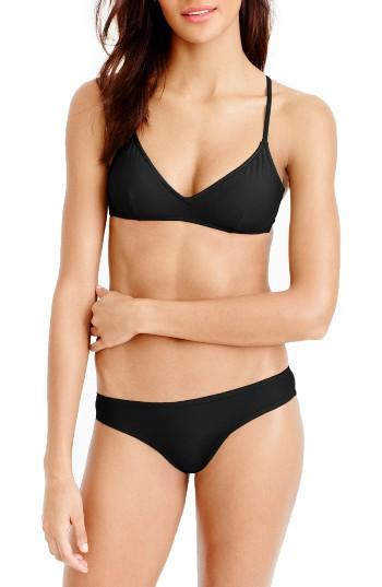 Women's J.crew French Cross Back Bikini Top - Black