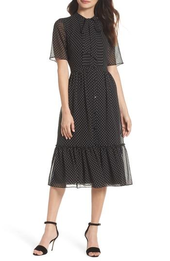 Women's Felicity & Coco Poppy Polka Dot Chiffon Shirtdress - Black