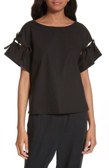 Women's Tracy Reese Tie Sleeve Top - Black