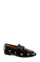 Women's Gucci Jordaan Embroidered Bee Loafer Us / 34eu - Black