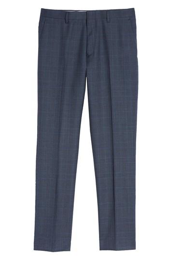 Men's J.crew Ludlow Trim Fit Glen Plaid Wool Pants X 30 - Blue