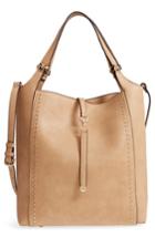 Sole Society Large Studded Faux Leather Tote - Brown