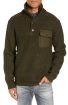 Men's Schott Nyc Wool Blend Military Sweater - Green