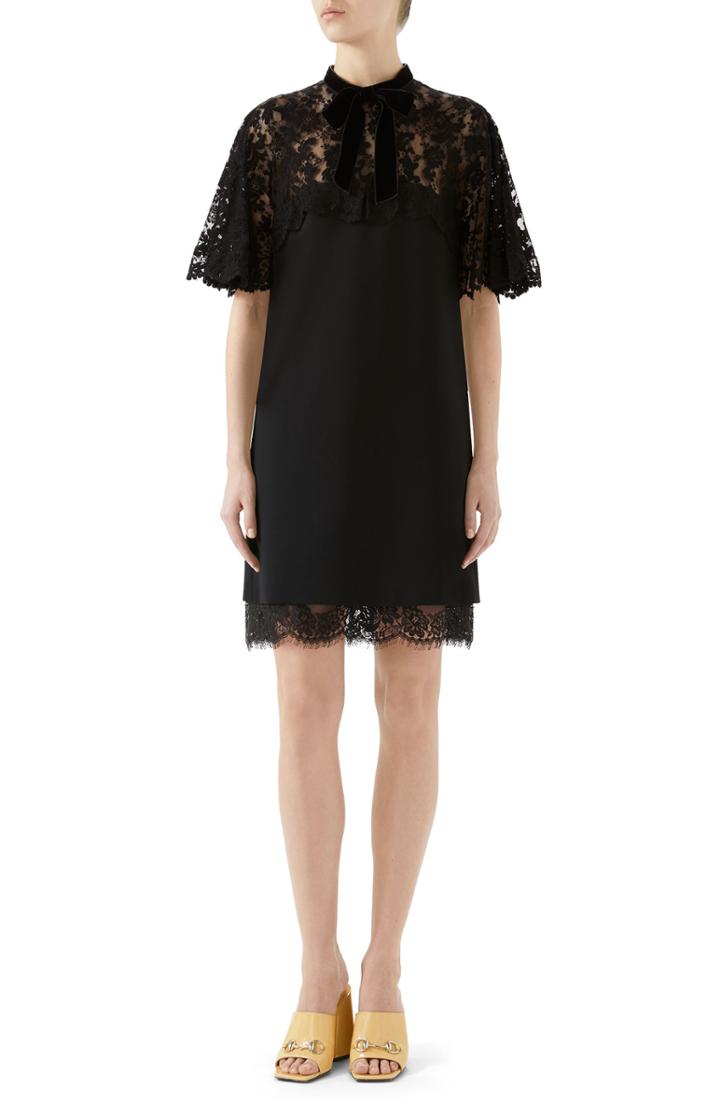 Women's Gucci Lace Detail Jersey Dress