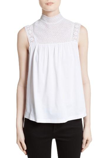 Women's Burberry Piero Lace Yoke Top